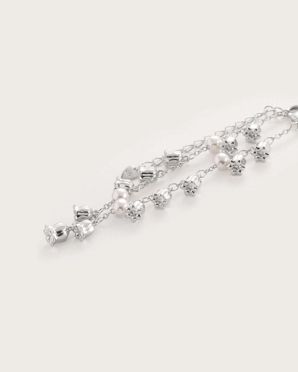 Lily of the Valley Pearl Bracelet in Silver en route jewellery