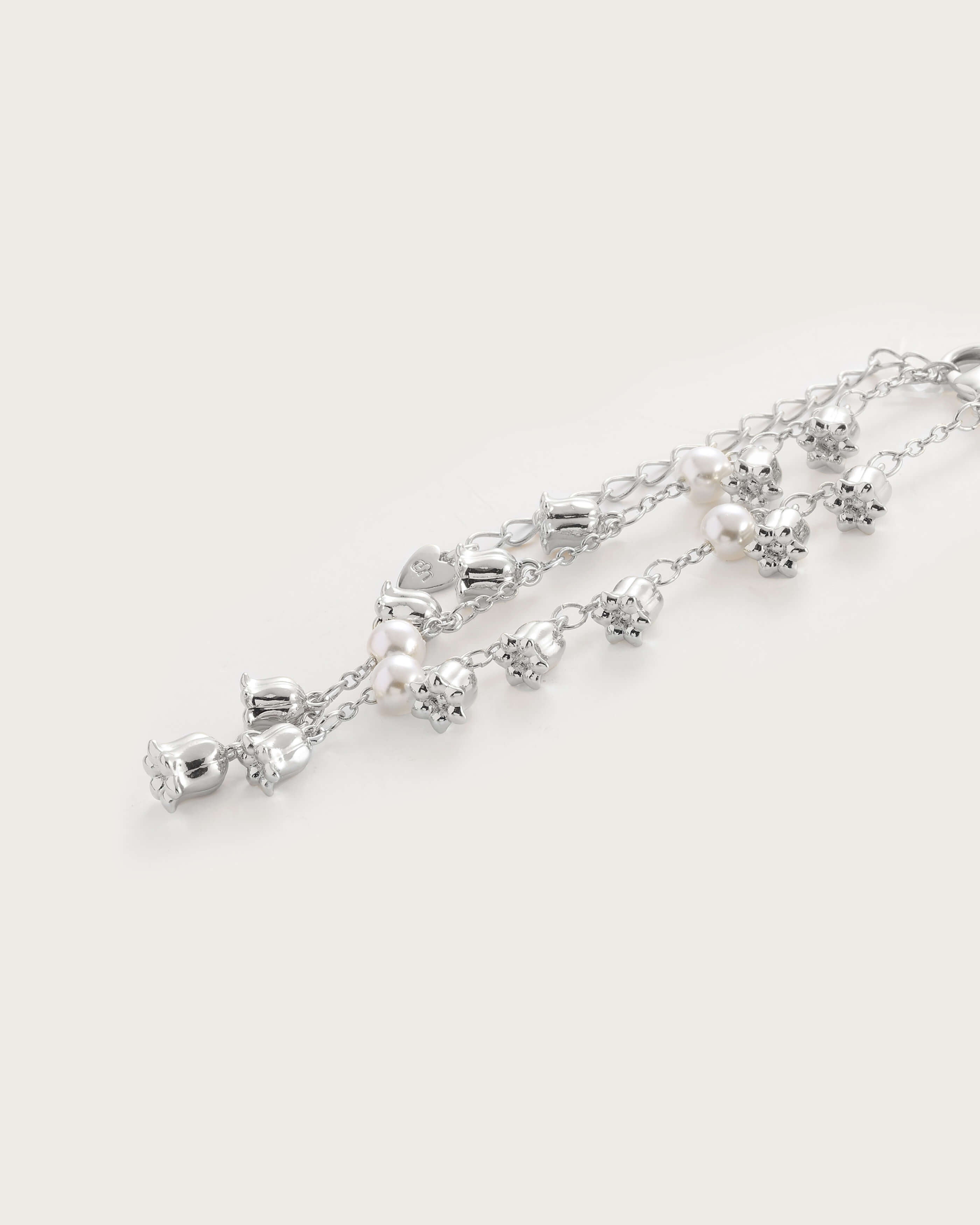 Lily of the Valley Pearl Bracelet in Silver en route jewellery