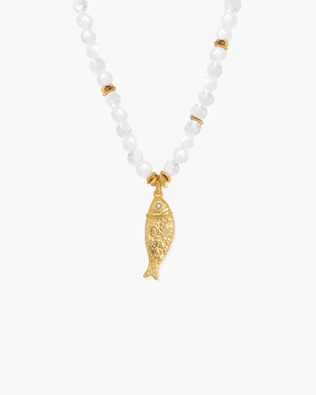 Isla Quartz Beaded Fish Pendant Necklace en route jewellery