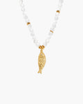 Isla Quartz Beaded Fish Pendant Necklace en route jewellery