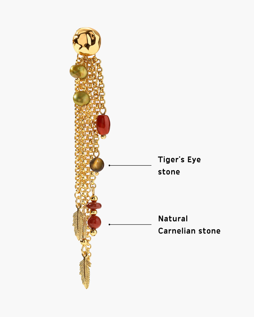 Golden Hush Beaded Tassel Earrings en route jewellery