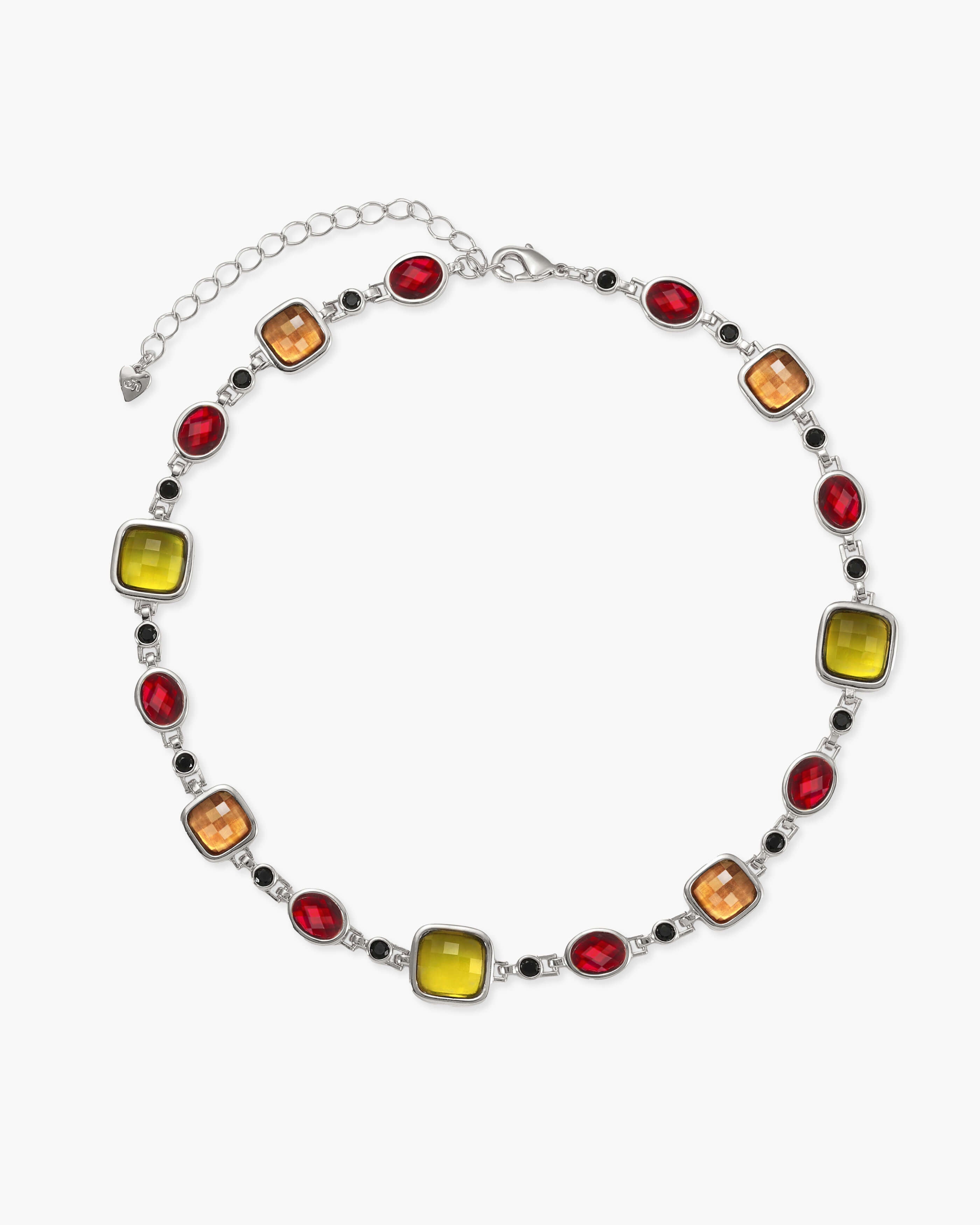 Harmonia Multicolored Necklace in Silver en route jewellery