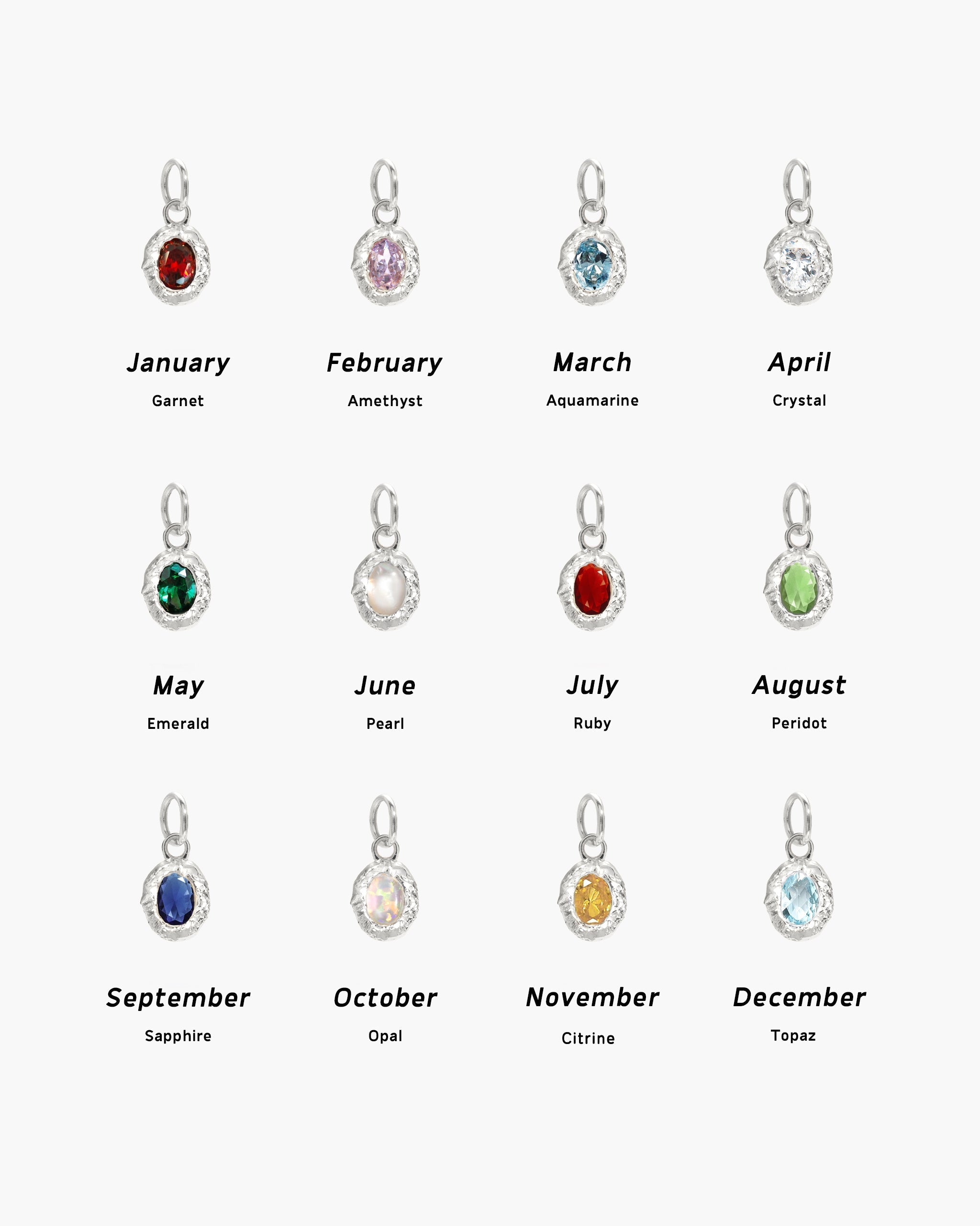 Birthstone Charm in Gold en route jewellery