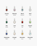 Birthstone Charm in Silver en route jewellery