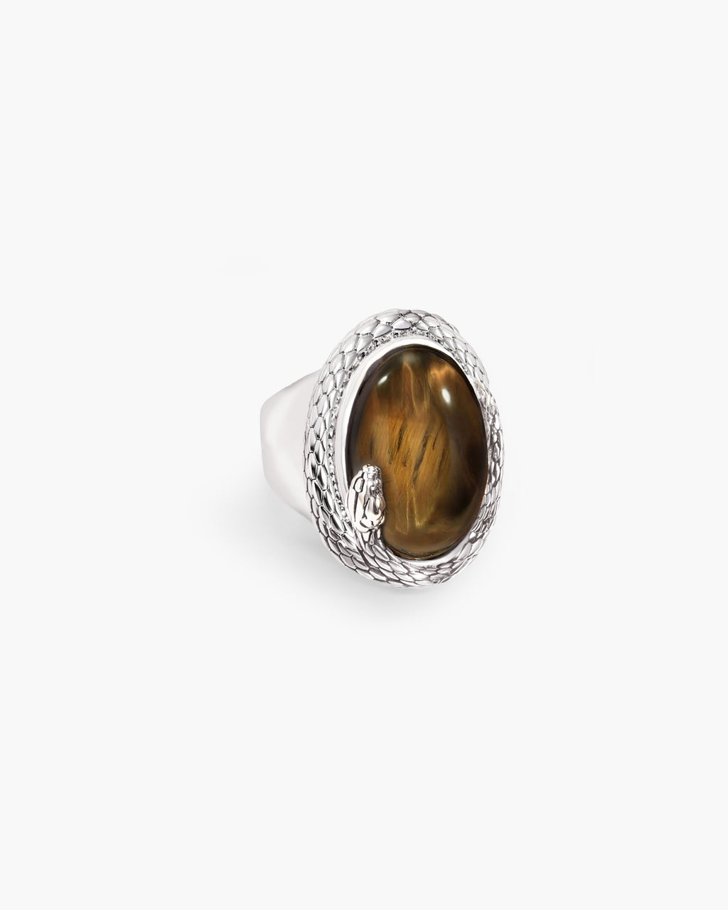 Coil Tiger's Eye Stone Ring en route jewellery