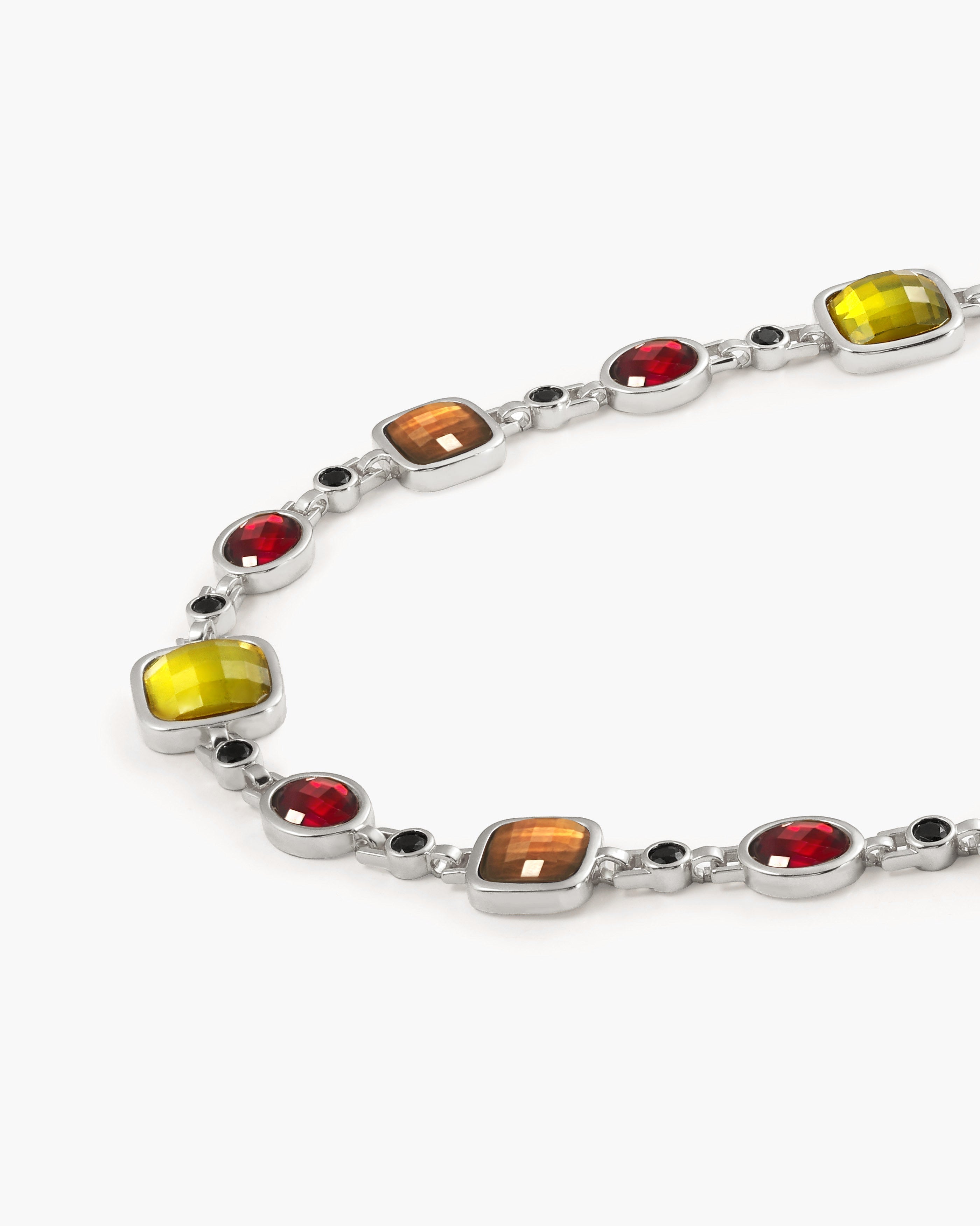 Harmonia Multicolored Necklace in Silver en route jewellery
