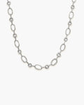 Textured Circle Link Necklace in Silver