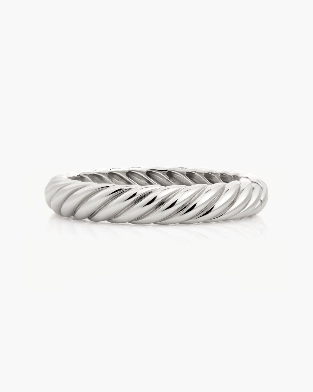 Silver Chunky Braided Bangle en route jewellery