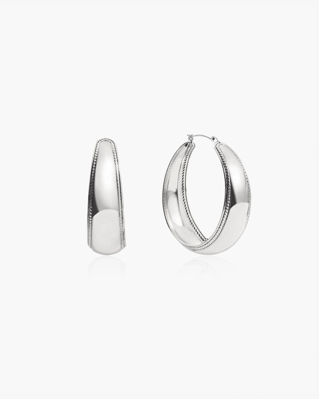 Orin Large Hoop Earrings in Silver en route jewellery