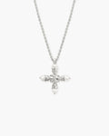 Florence Pearl Cross Necklace in Silver en route jewellery