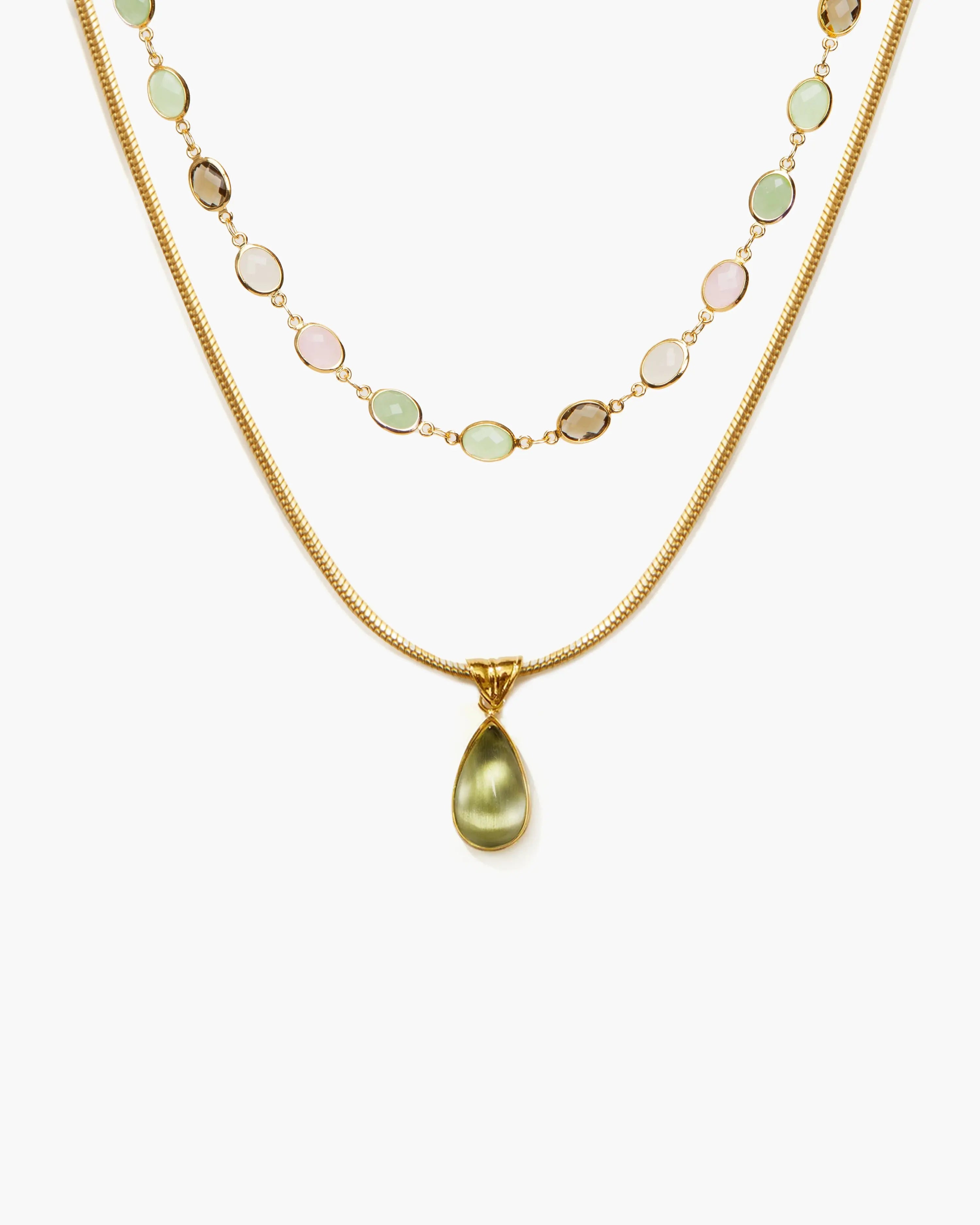 Waterdrop & Whimsical Romance Stone Necklace Set en route jewellery