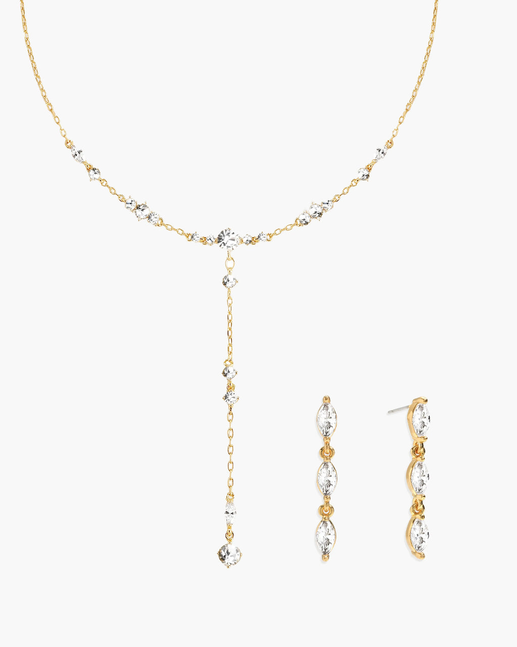 Adriana Necklace & Crystal Marquise Earrings Set en route jewellery