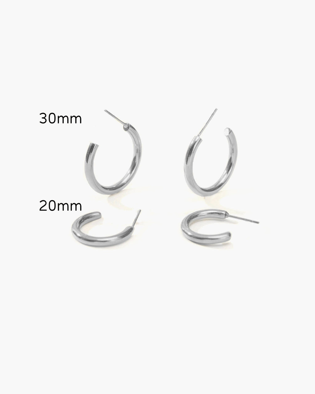 Silver 30mm Endless Hoop Earrings