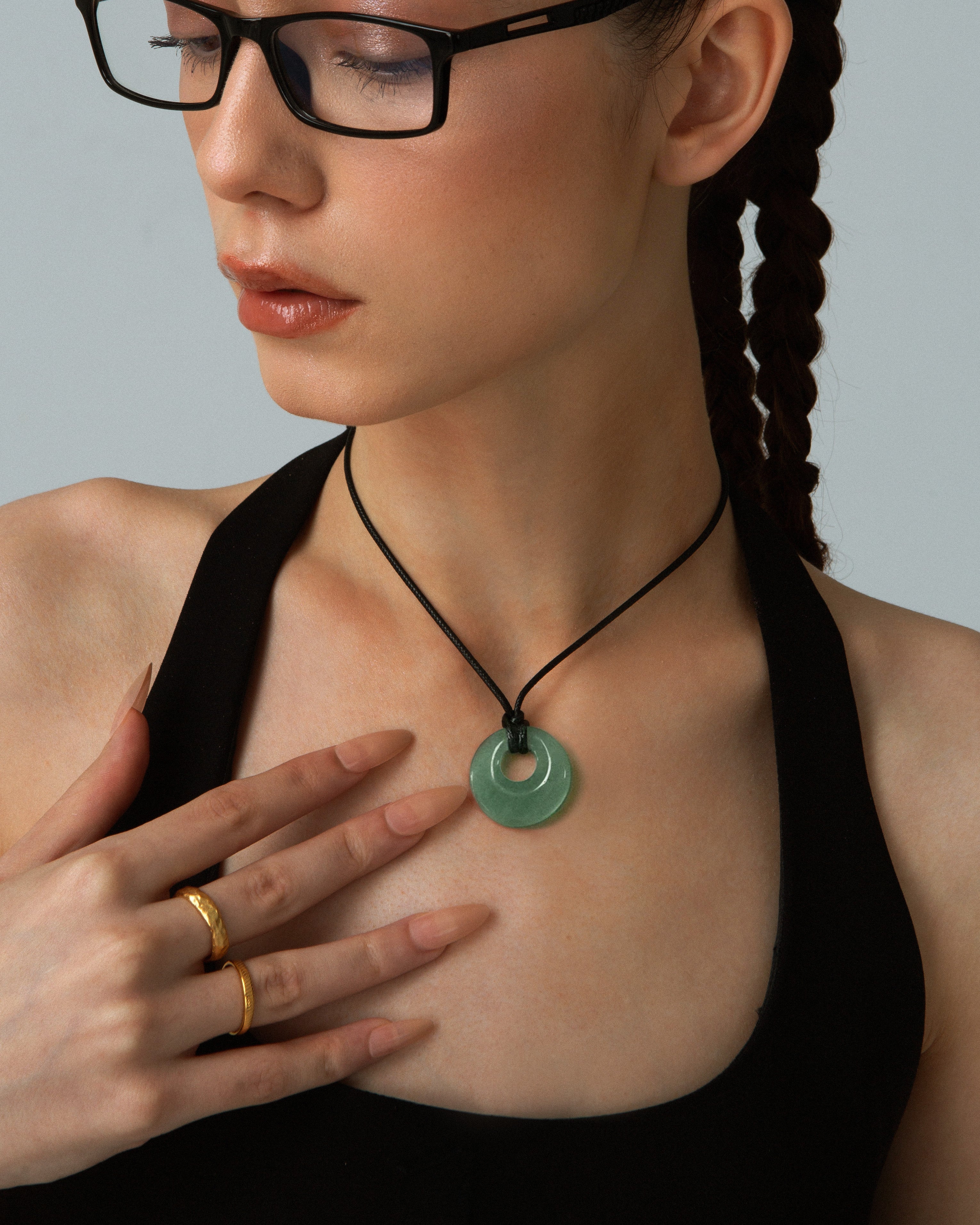 Green Aventurine Cord Necklace en route jewellery