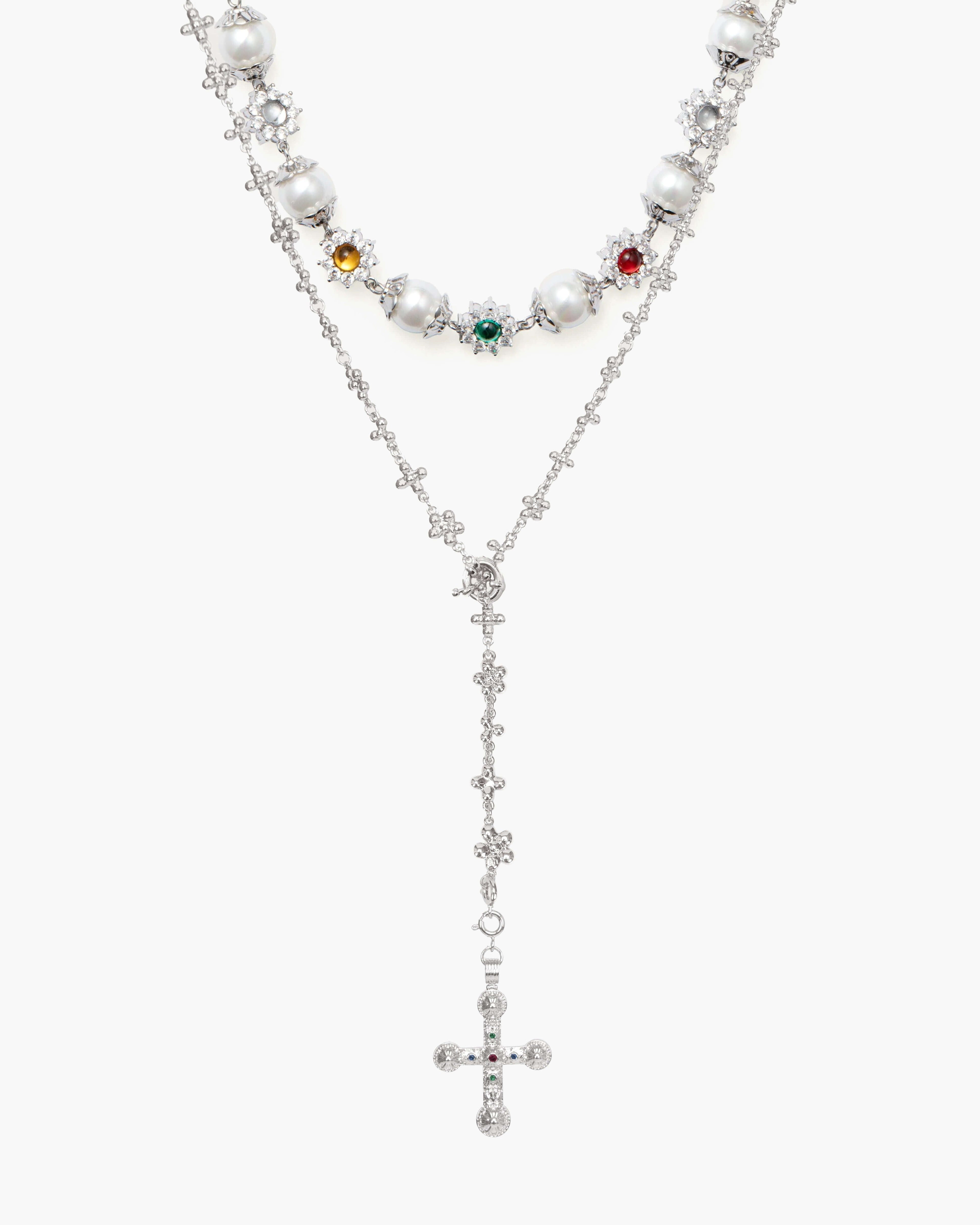 Daisy Molecule Necklace Set in Silver