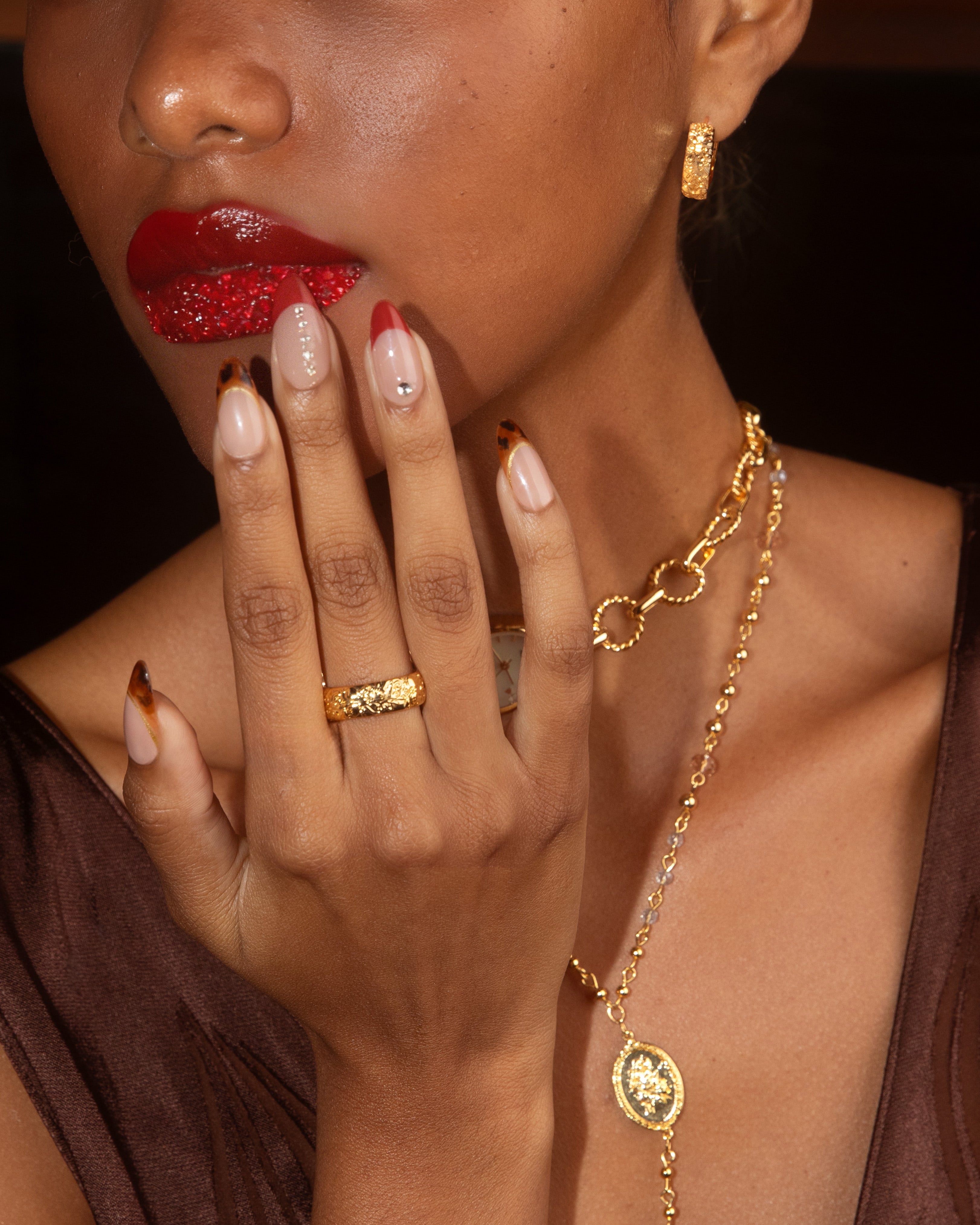 Serenade of Orchid Ring & Earrings Set en route jewellery