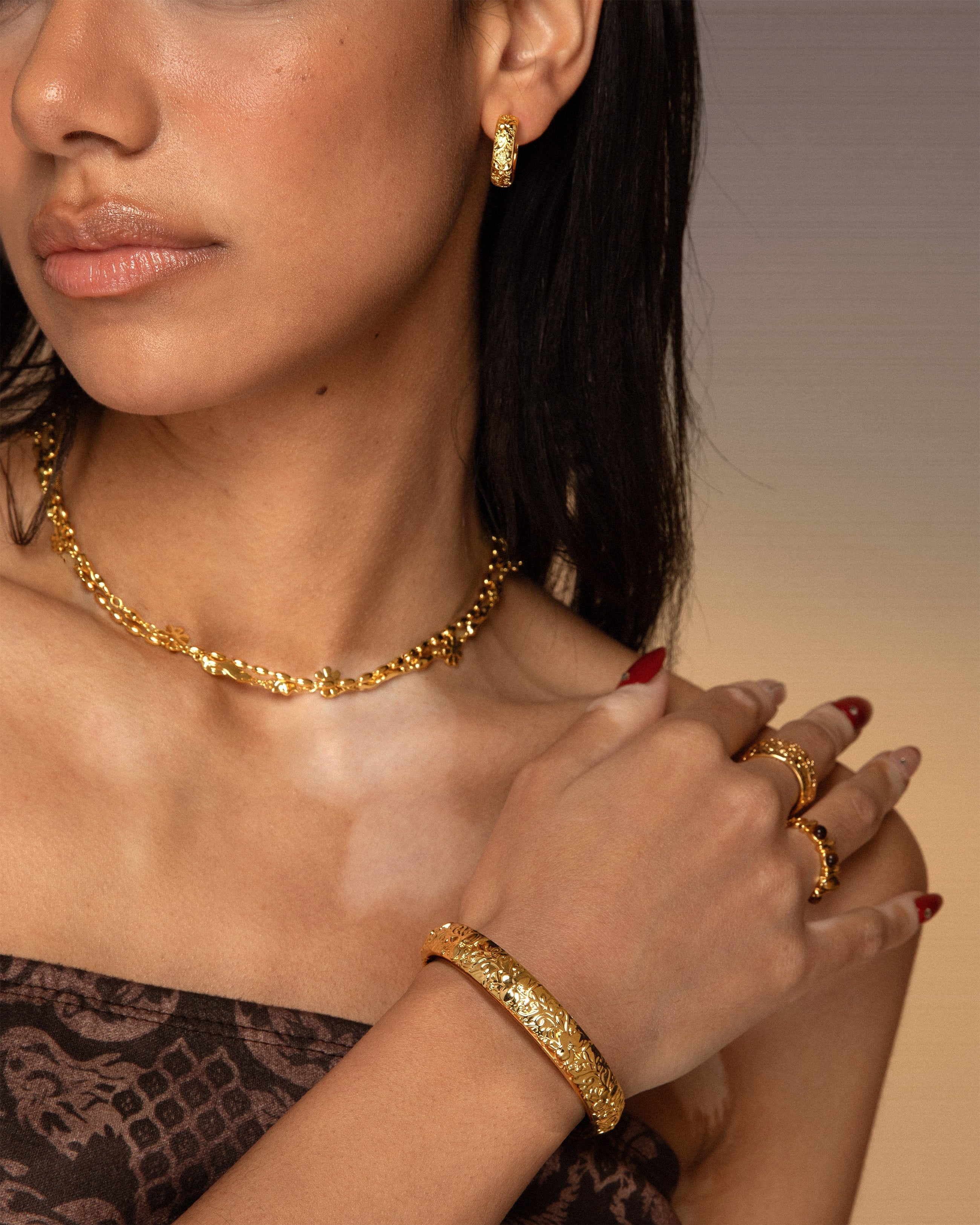 Serenade of Orchid Earrings & Bangle Set en route jewellery