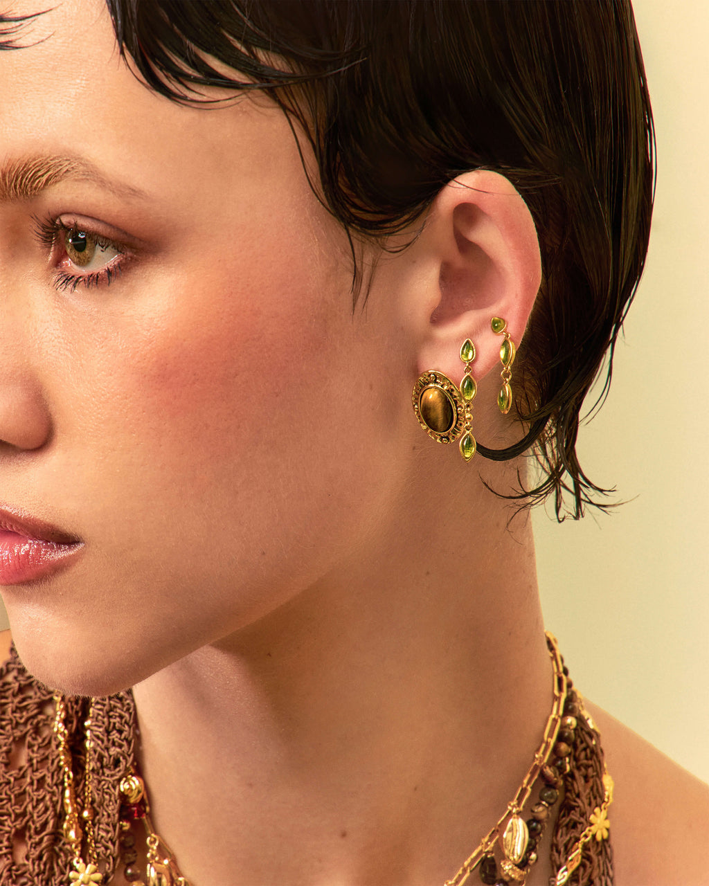 Tiger's Eye Savannah Studs Earrings en route jewellery