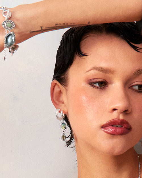 Athena Bracelet & Moss Amulet Earrings Set en route jewellery