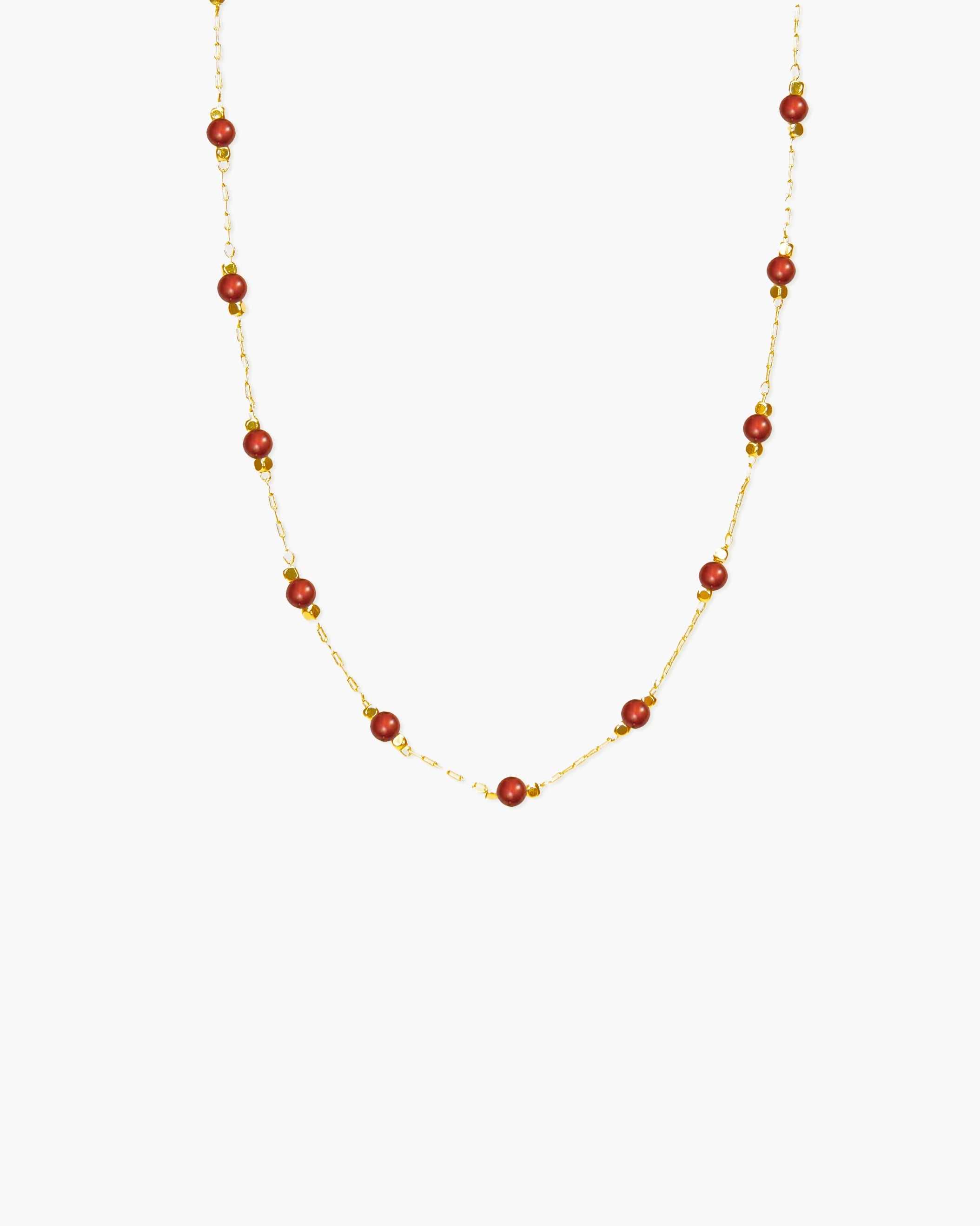 Carnelian Stone Beaded Necklace en route jewellery