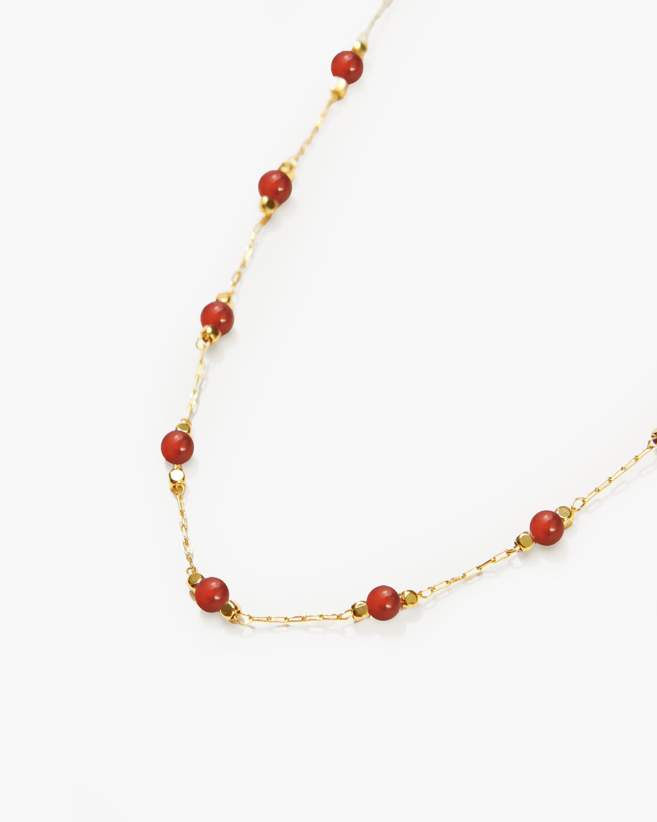 Carnelian Stone Beaded Necklace en route jewellery