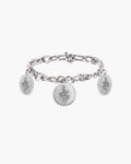 Trinity Snake Coin Double Chain Bracelet in Silver en route jewellery