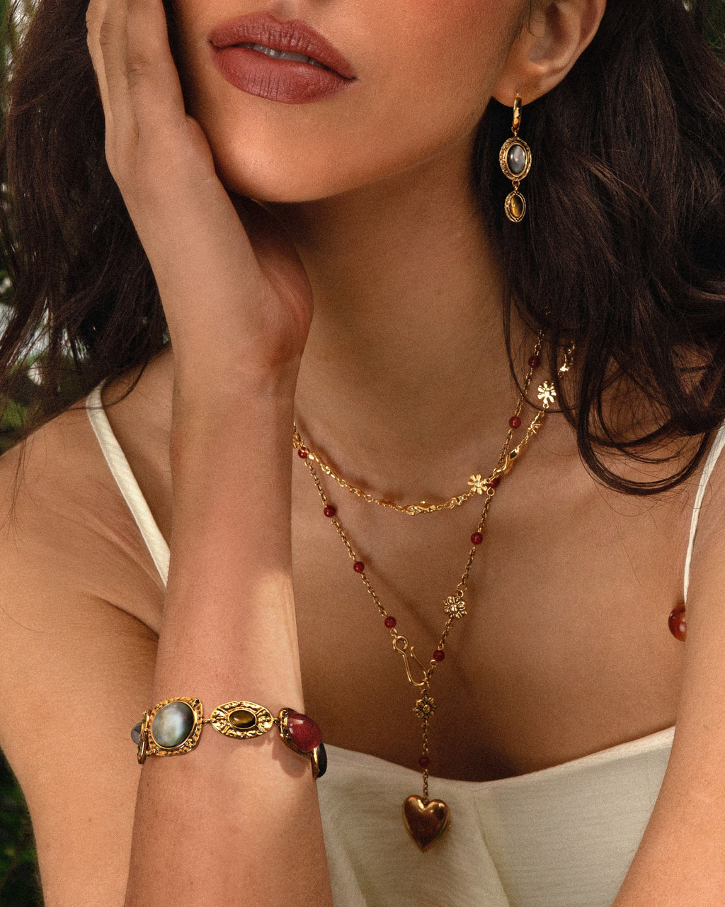 Athena Bracelet & Tiger's Gaze Earrings Set en route jewellery