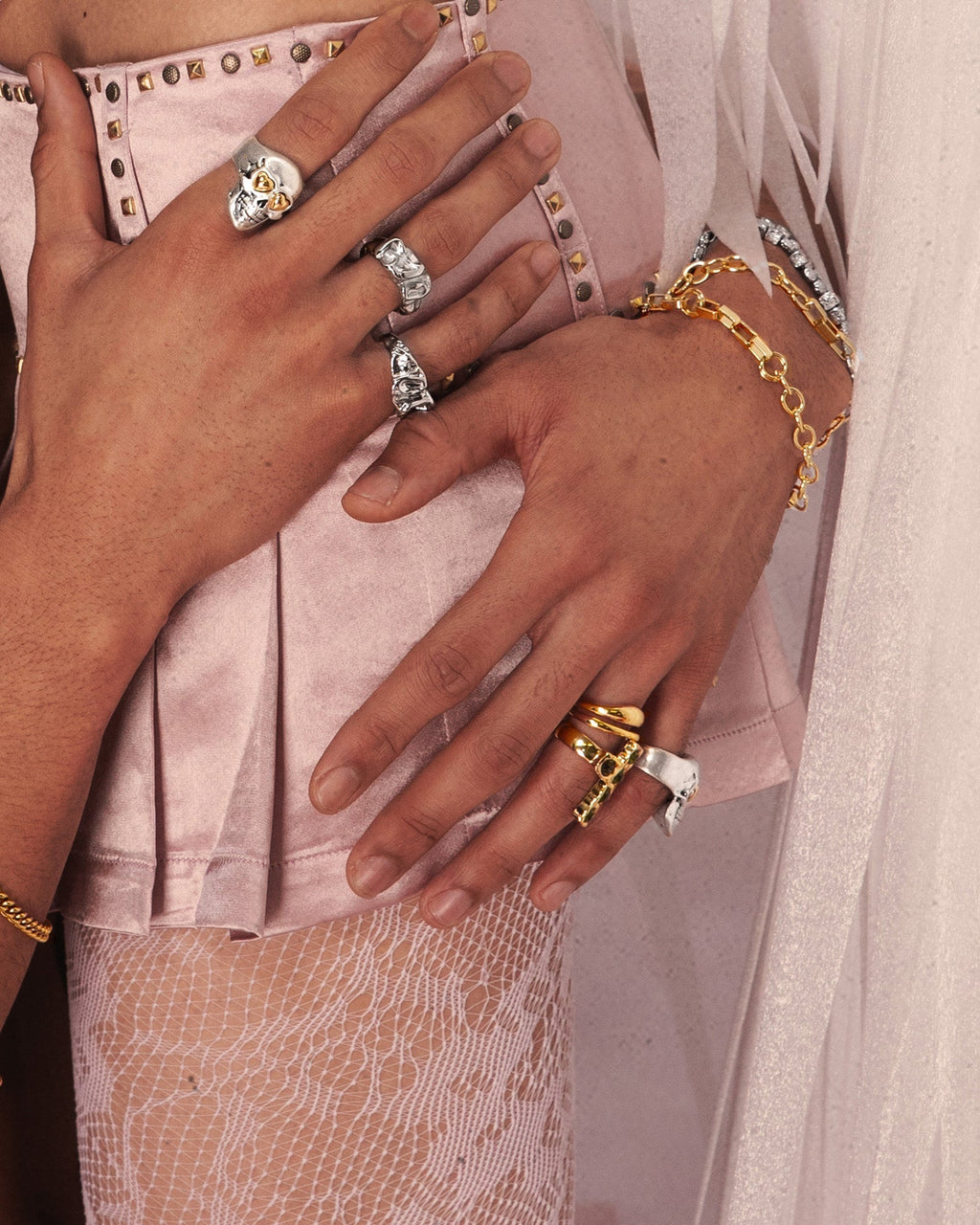 Twin Molten Ring in Gold en route jewellery