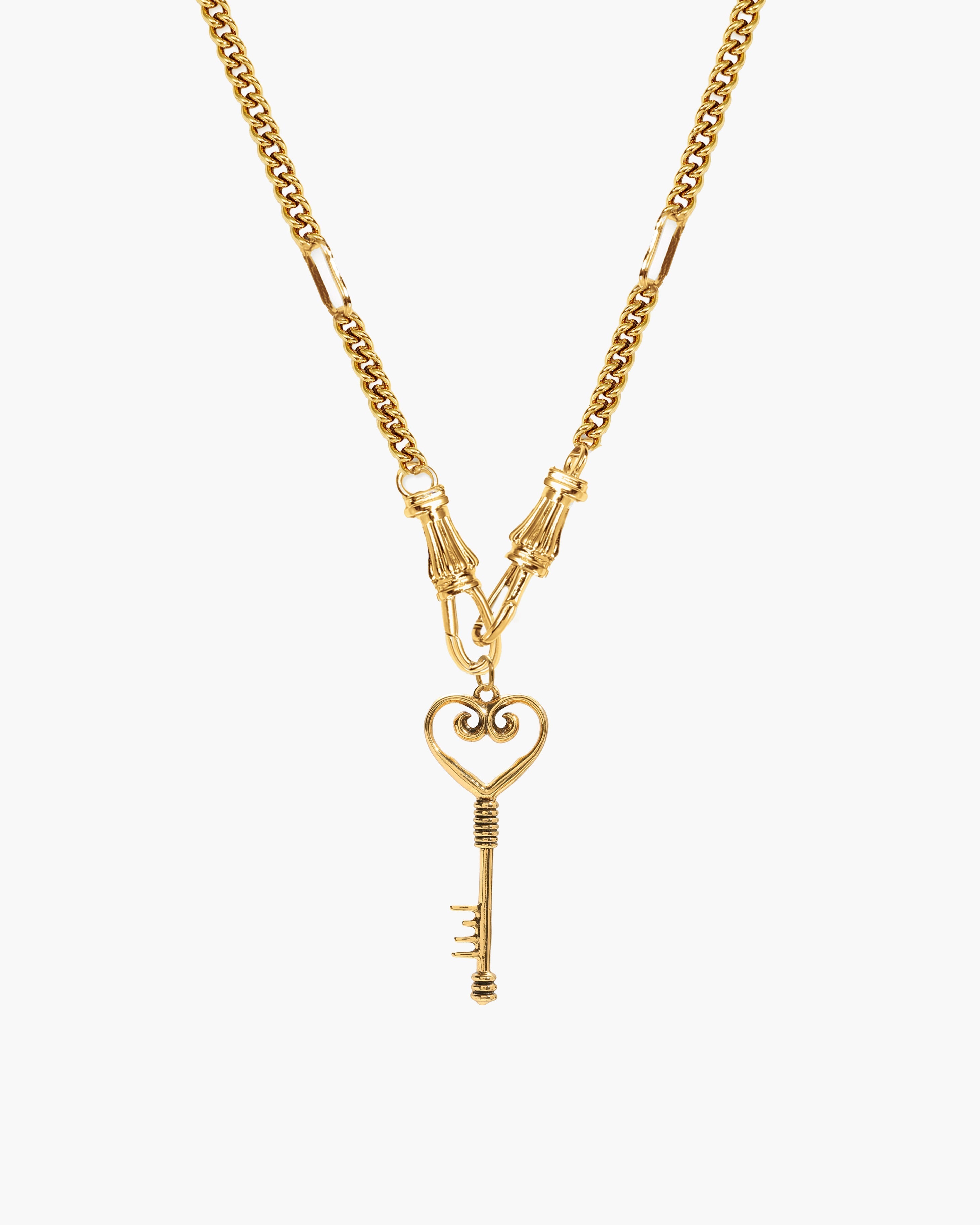 Deco Clasp Chain Necklace in Gold en route jewellery