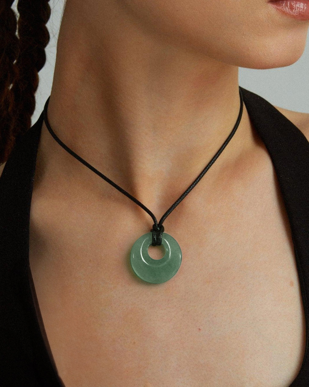 Green Aventurine Cord Necklace en route jewellery