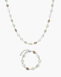 Whimsical Romance Stone Necklace and Bracelet Set in Silver en route jewellery