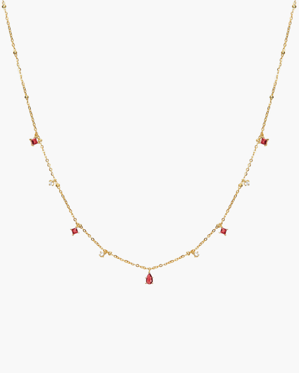 Elysee Necklace in Garnet Red