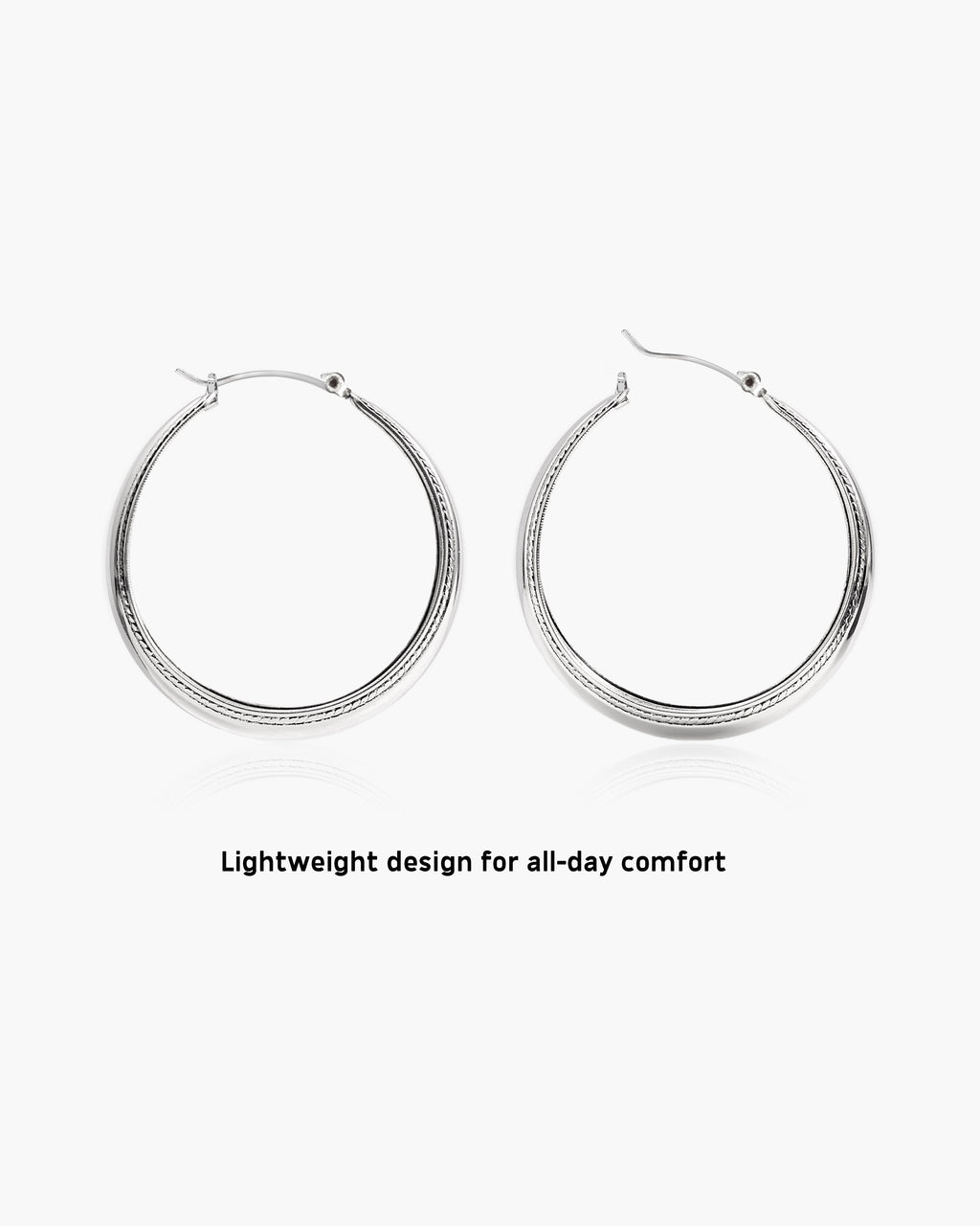 Orin Large Hoop Earrings in Silver en route jewellery