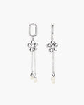 Camille Flower Drop Earrings in Silver en route jewellery