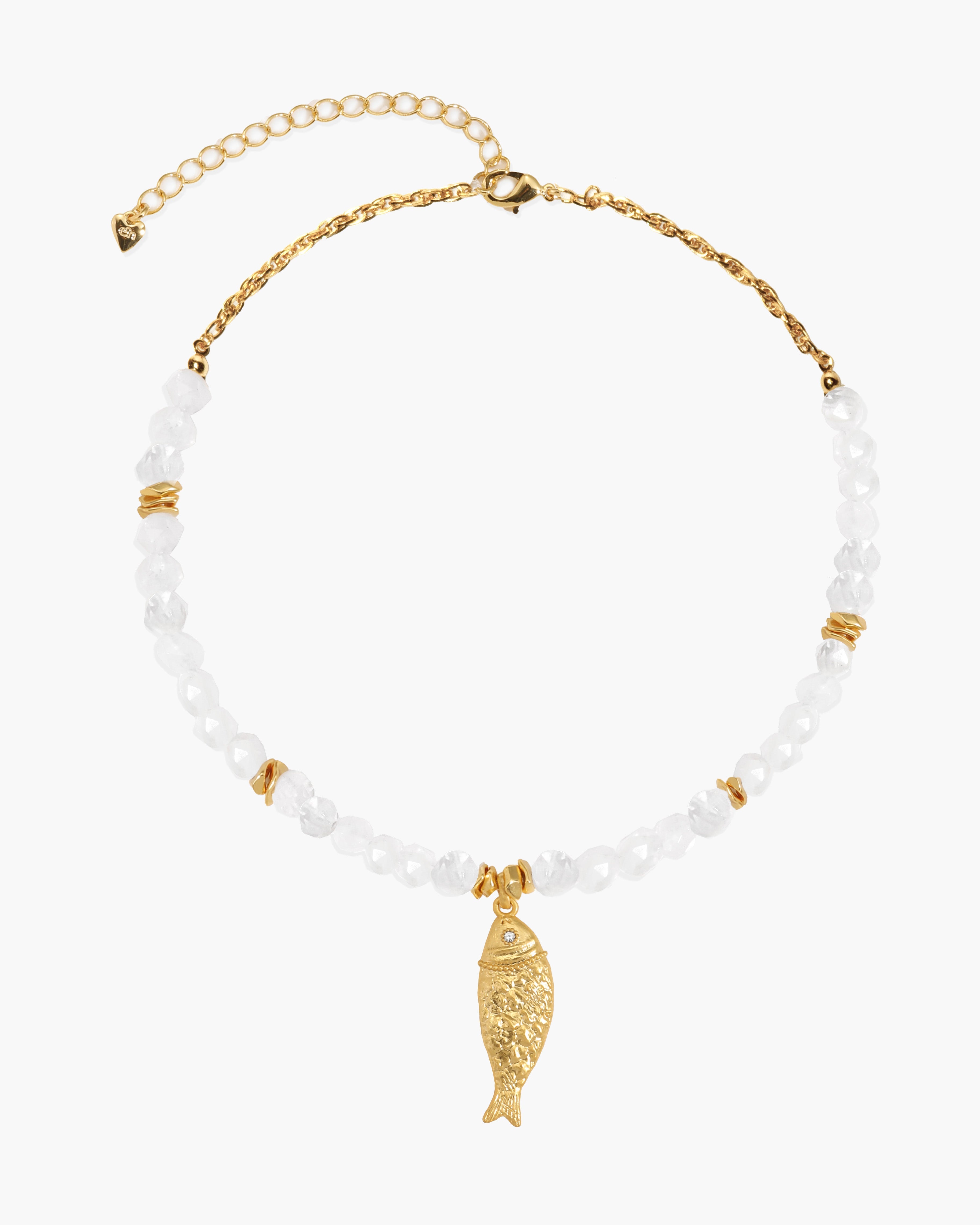 Isla Quartz Beaded Fish Pendant Necklace en route jewellery