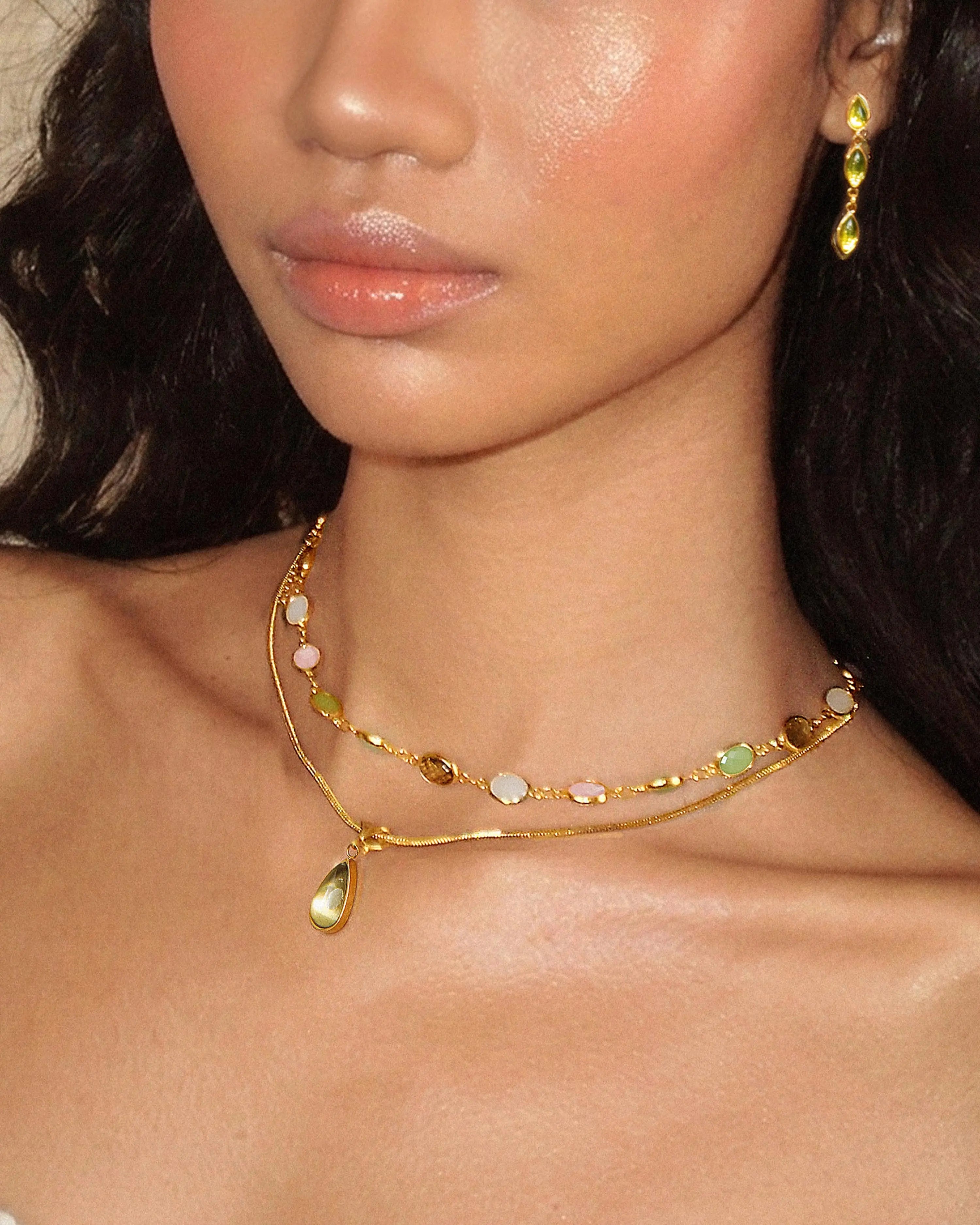 Waterdrop & Whimsical Romance Stone Necklace Set en route jewellery