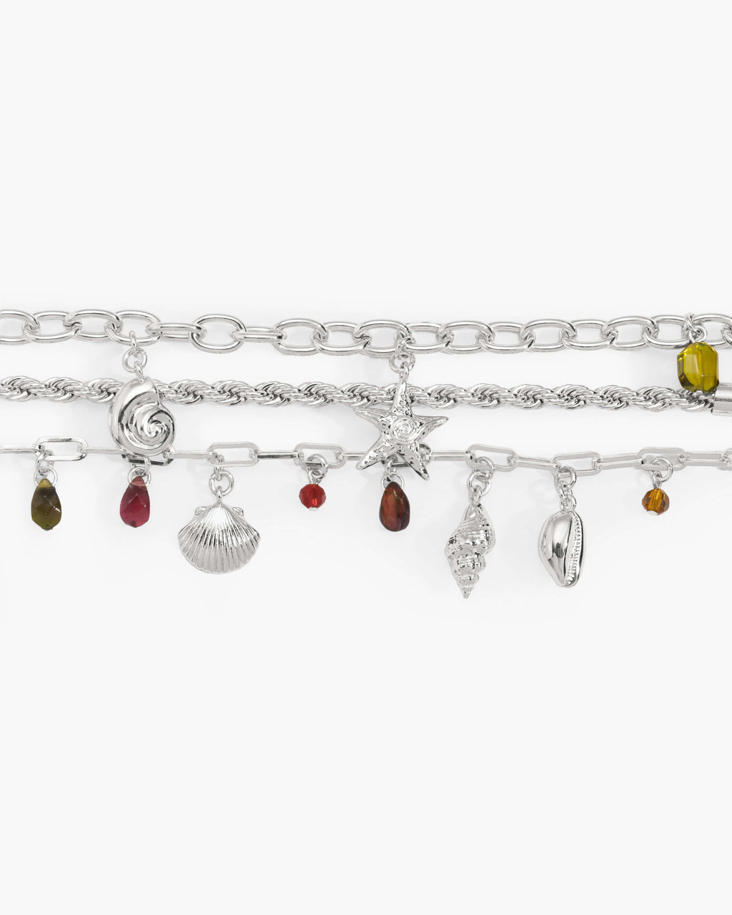 Coral Dancer Charm Bracelet in Silver en route jewellery