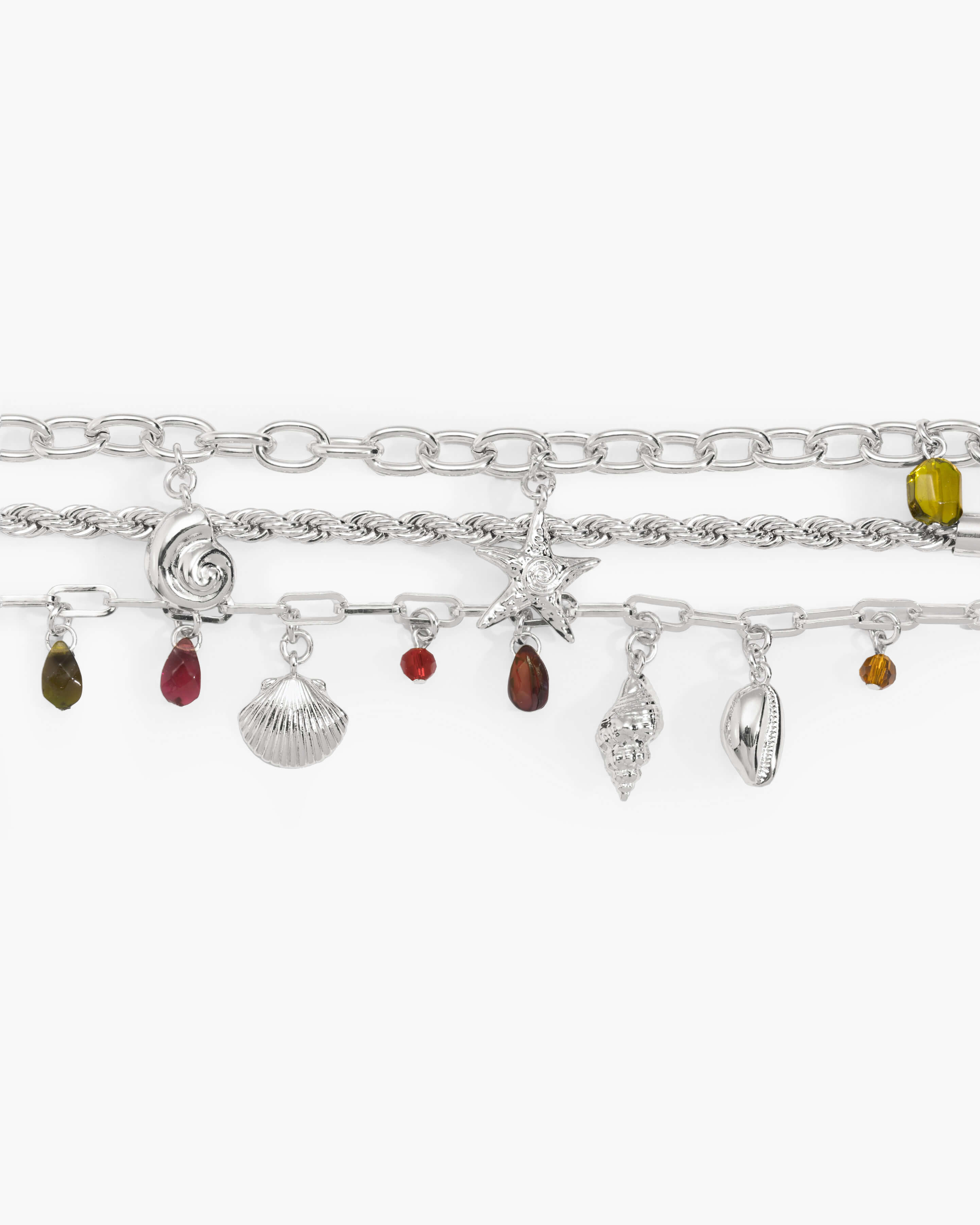 Coral Dancer Charm Bracelet in Silver en route jewellery