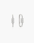 Eden Carabiner Huggie Earrings in Silver en route jewellery