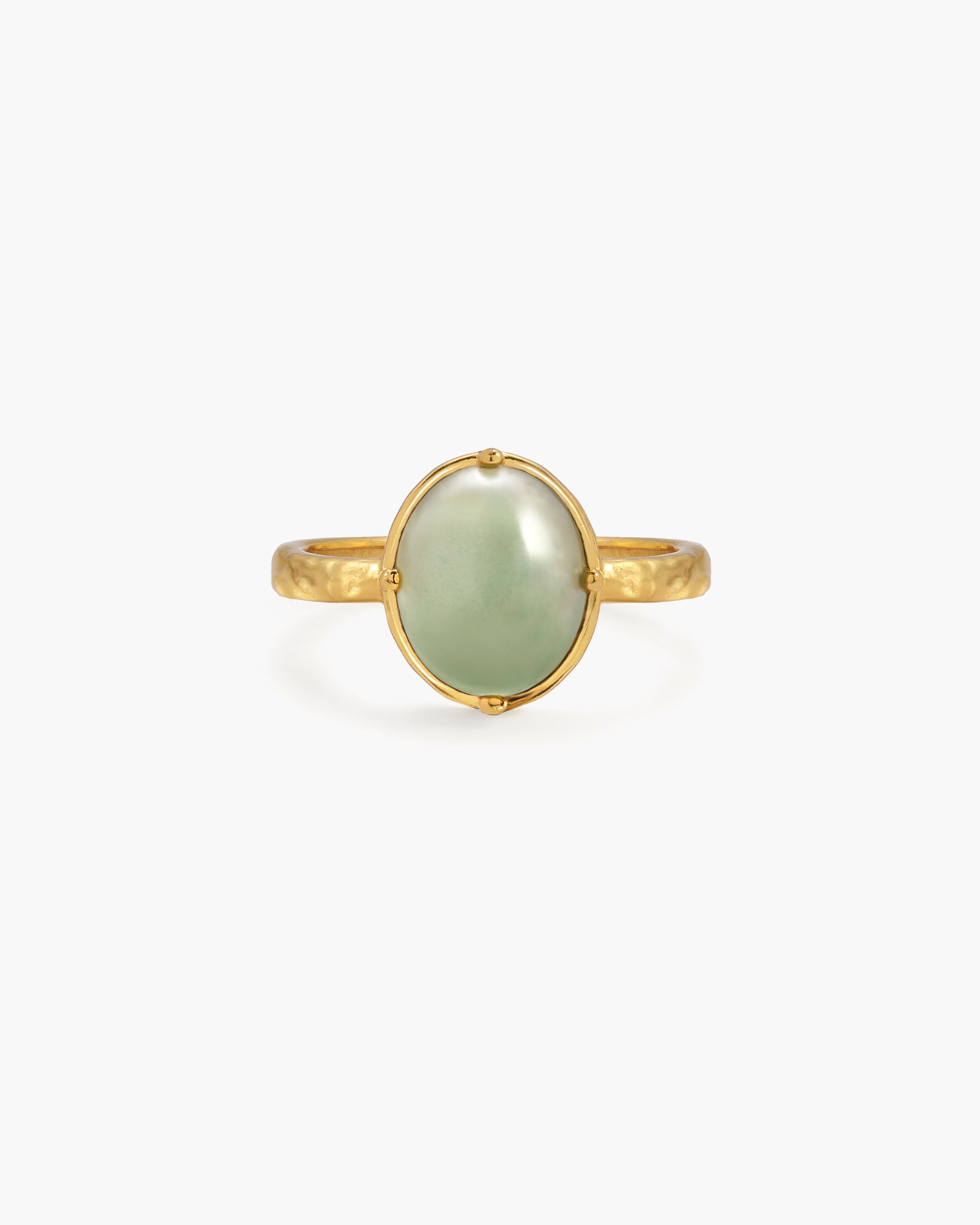 Green Aventurine Ring in Silver en route jewellery