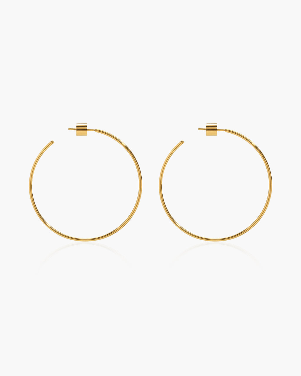 Gold Skinny Hoop Earrings en route jewellery