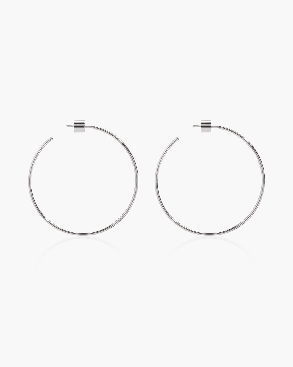 Silver Skinny Hoop Earrings en route jewellery