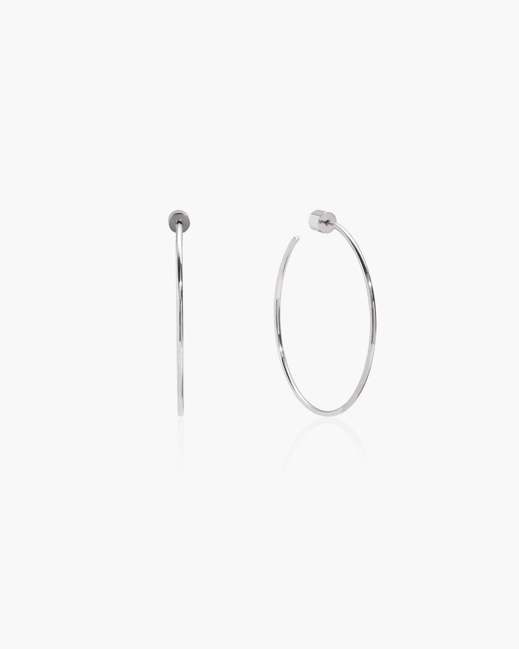 Silver Skinny Hoop Earrings en route jewellery
