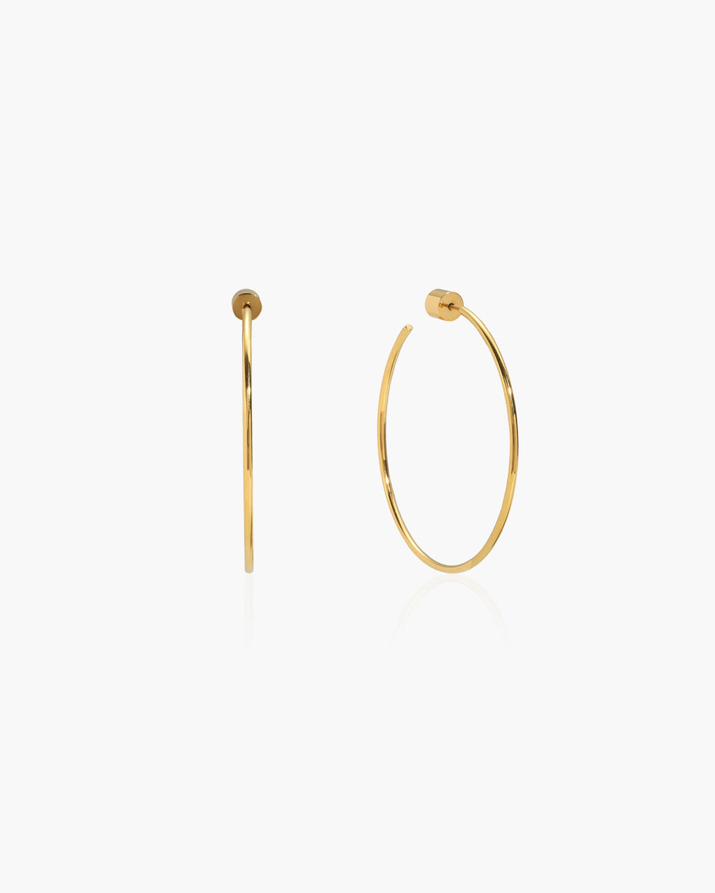 Gold Skinny Hoop Earrings en route jewellery