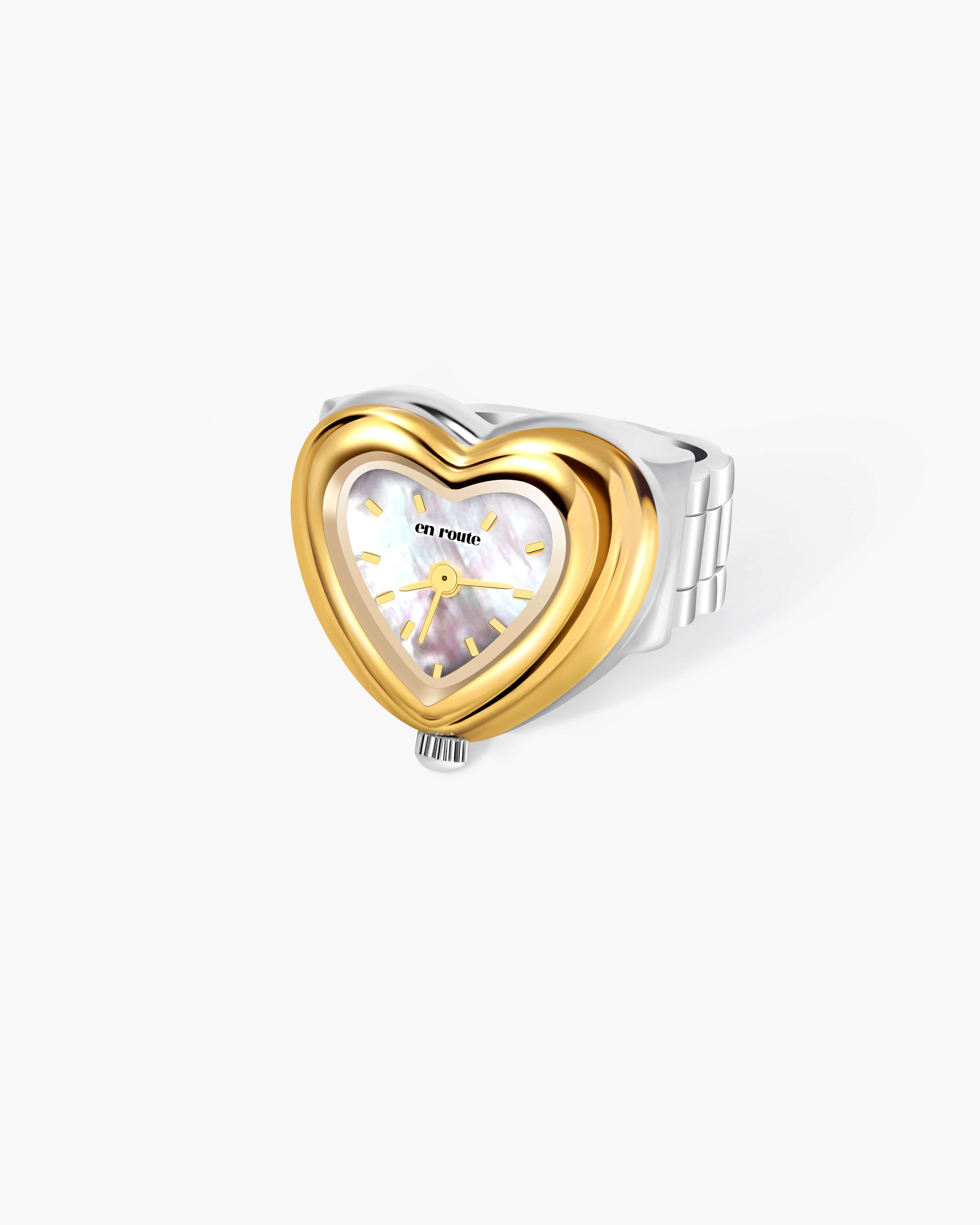 City Heart Watch Ring in Silver en route jewellery