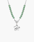 Green Aventurine Beaded Necklace with Charm Holder Clasp en route jewellery