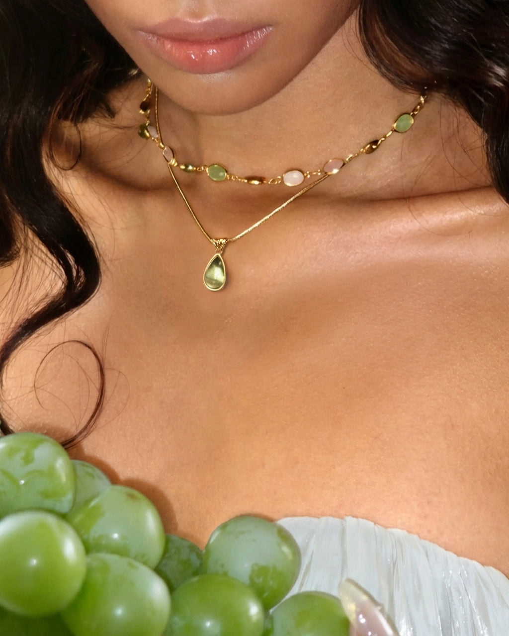 Waterdrop & Whimsical Romance Stone Necklace Set en route jewellery