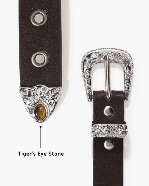 Bind Tiger’s Eye Embellished Buckle Wristband en route jewellery