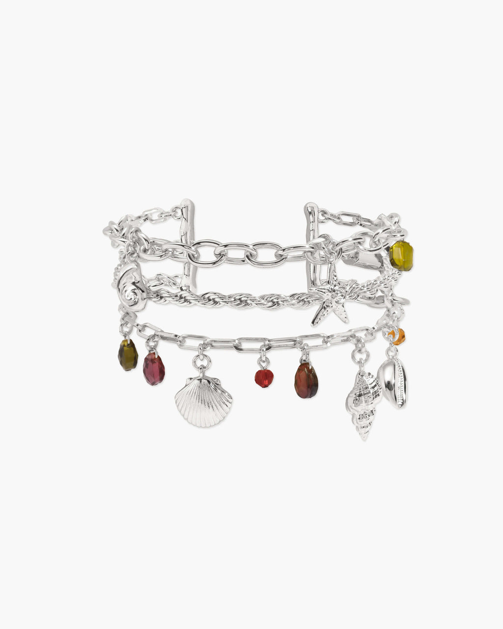 Coral Dancer Charm Bracelet in Silver en route jewellery