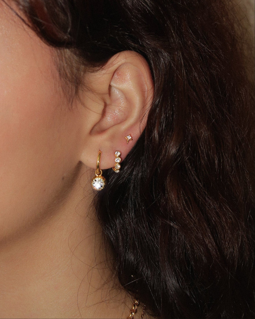 Tennis Hoop Earrings en route jewellery